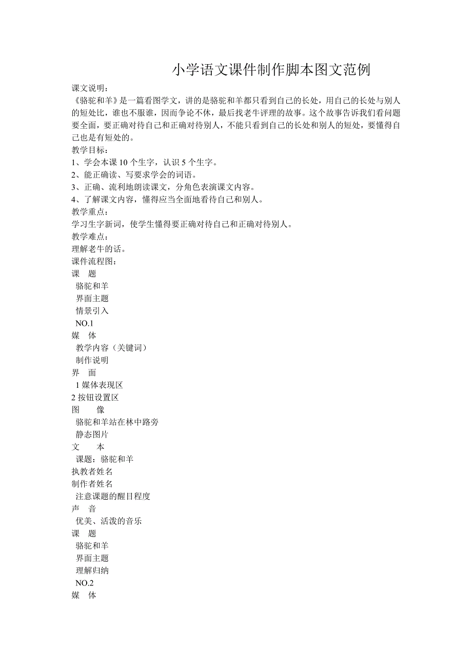 小学语文课件制作脚本图文范例.doc_第1页