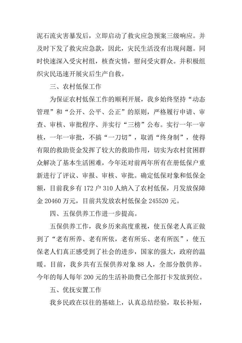 乡民政办工作总结_第2页