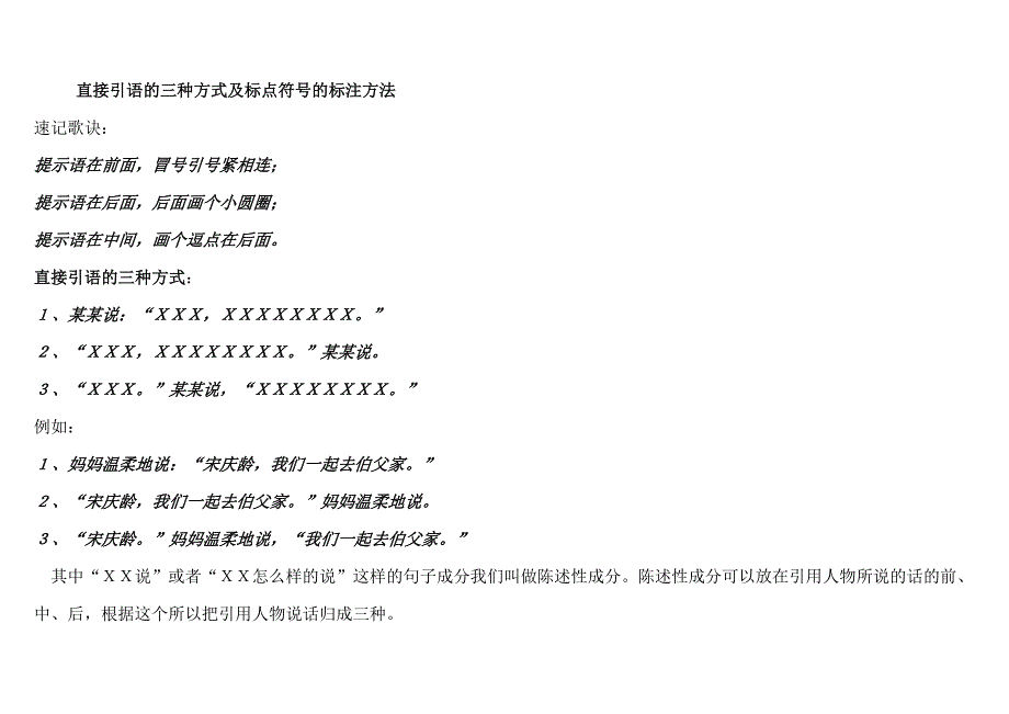 直接引语的三种方式及标点符号的标注方法_第1页