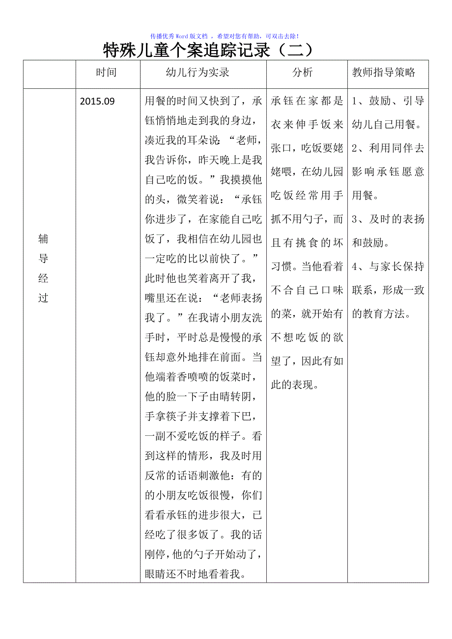 百灵班特殊儿童个案追踪Word编辑_第4页