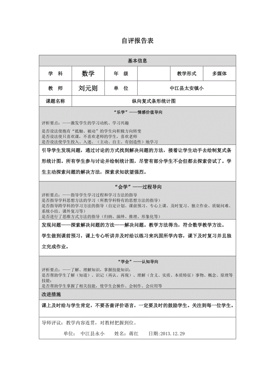 第四阶段自评报告表（刘元则）_第1页