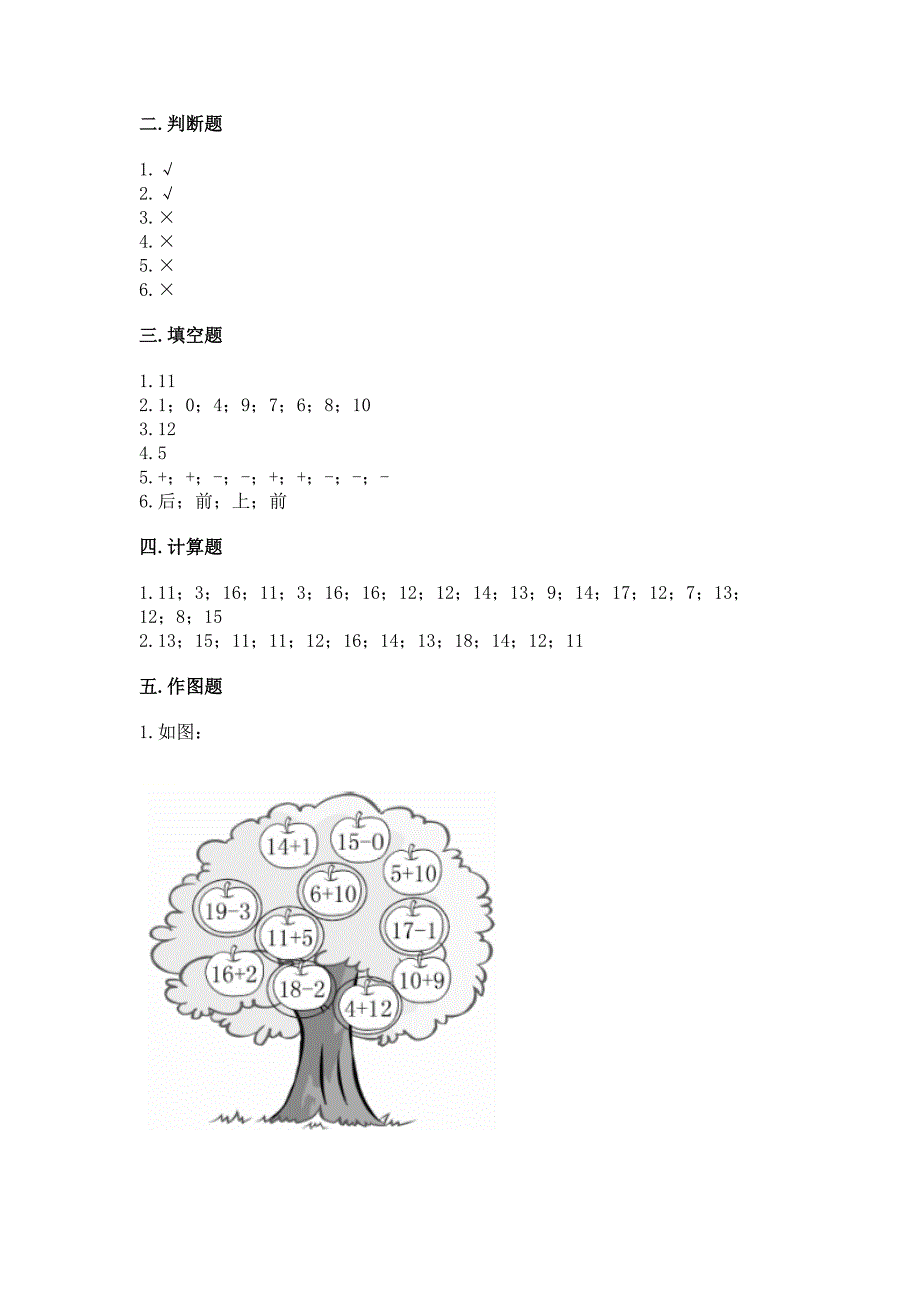 2022小学一年级上册数学期末测试卷【考点精练】.docx_第5页