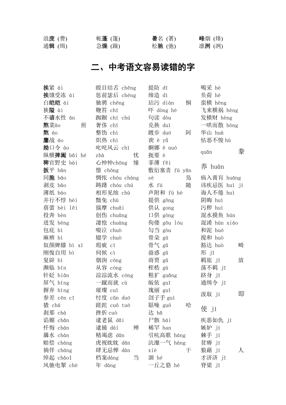 中考语文总复习资料人教版_第4页