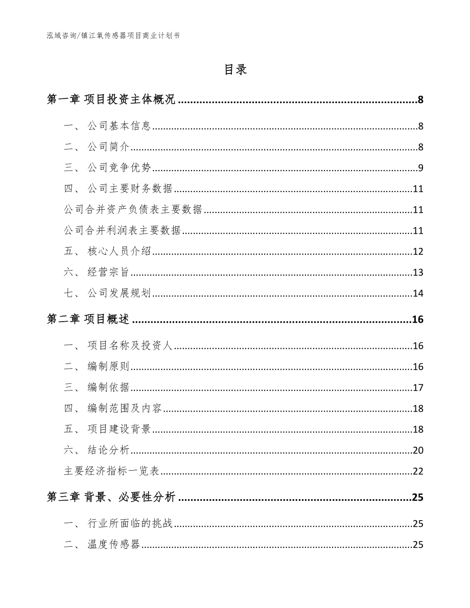 镇江氧传感器项目商业计划书_模板_第2页