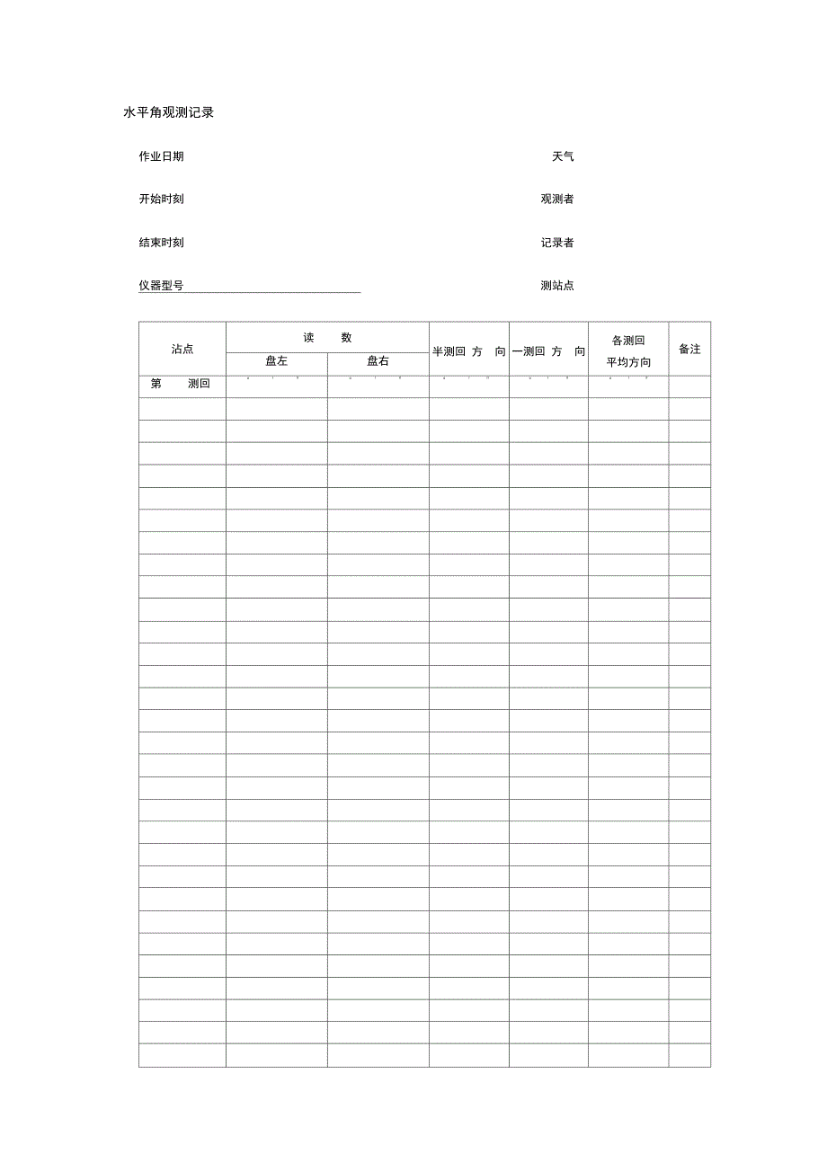 水平角观测记录_第1页