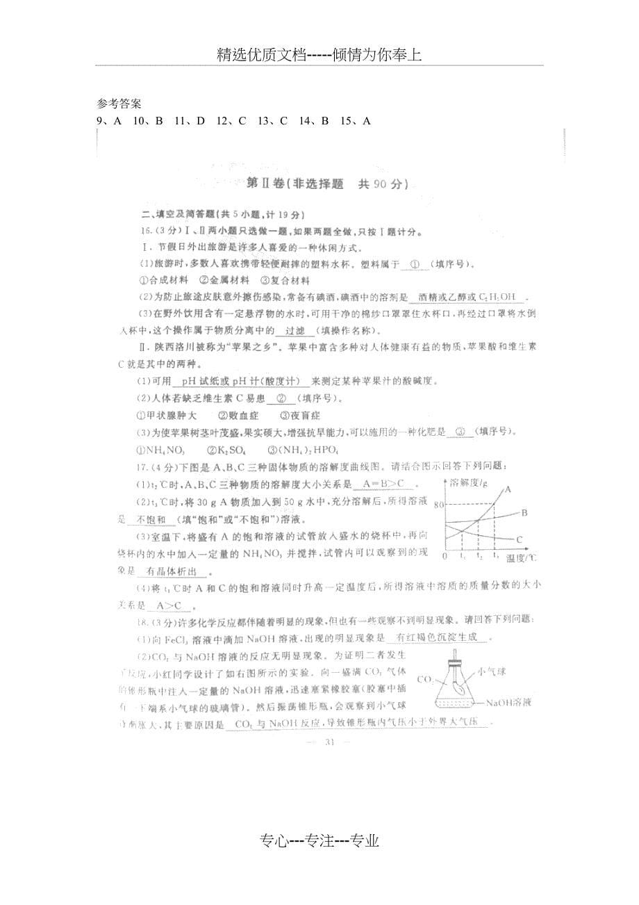 2013年陕西省中考化学试卷及答案_第5页