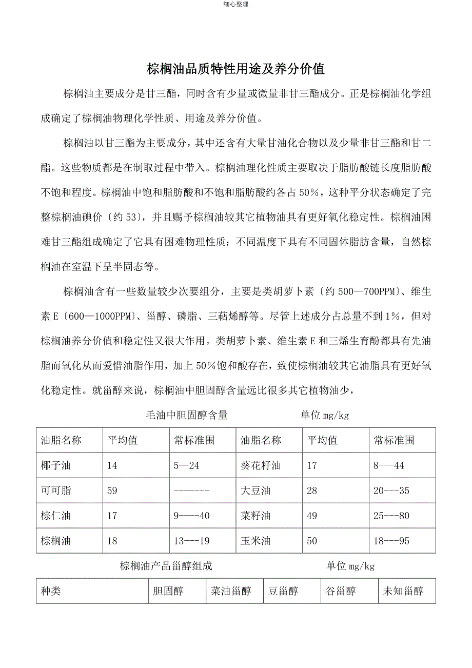 棕榈油的品质特性_第1页