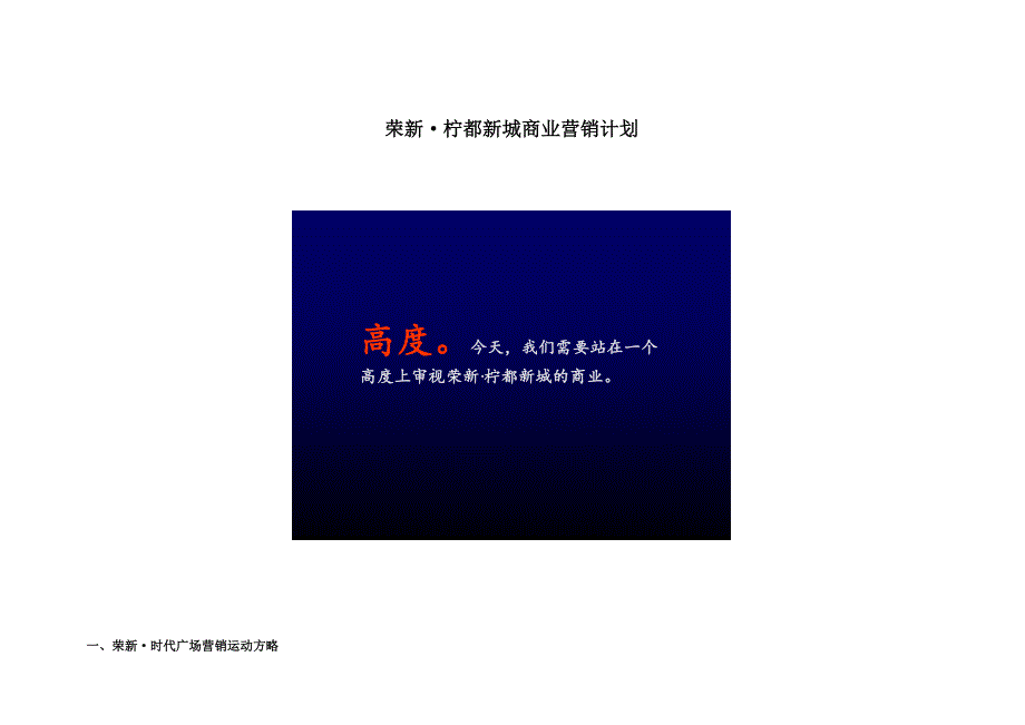 四川省资阳市安岳县荣新柠都新城商业营销计划_第1页