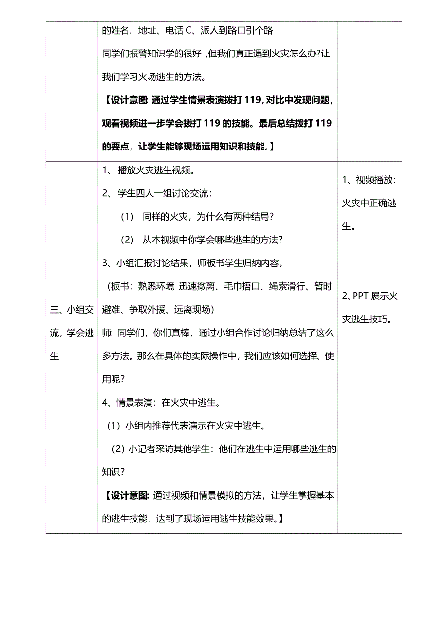 课题名称2、假如发生火灾年级四年级学科道_第4页