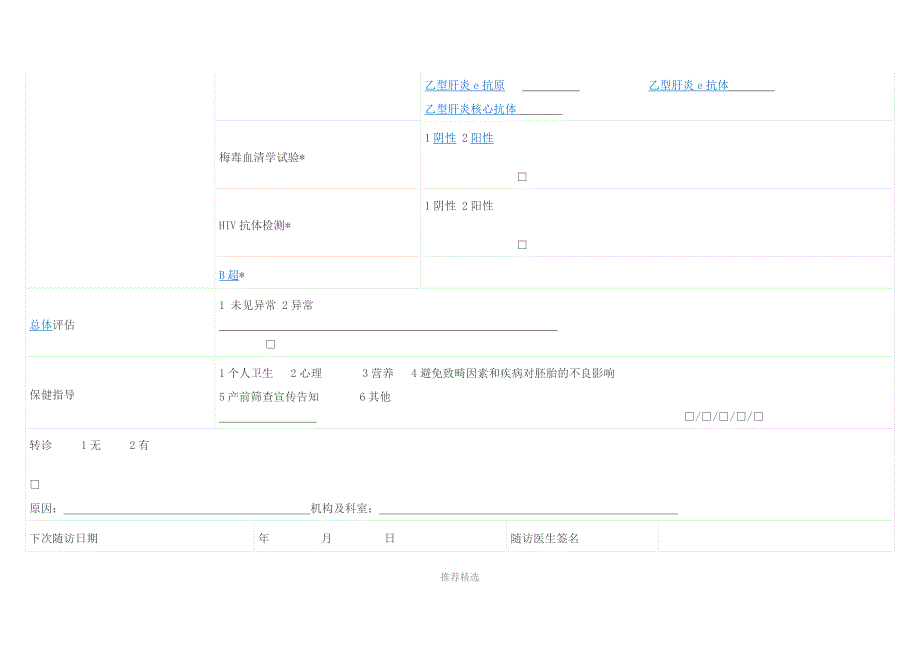 产前产后随访服务记录表Word版_第4页