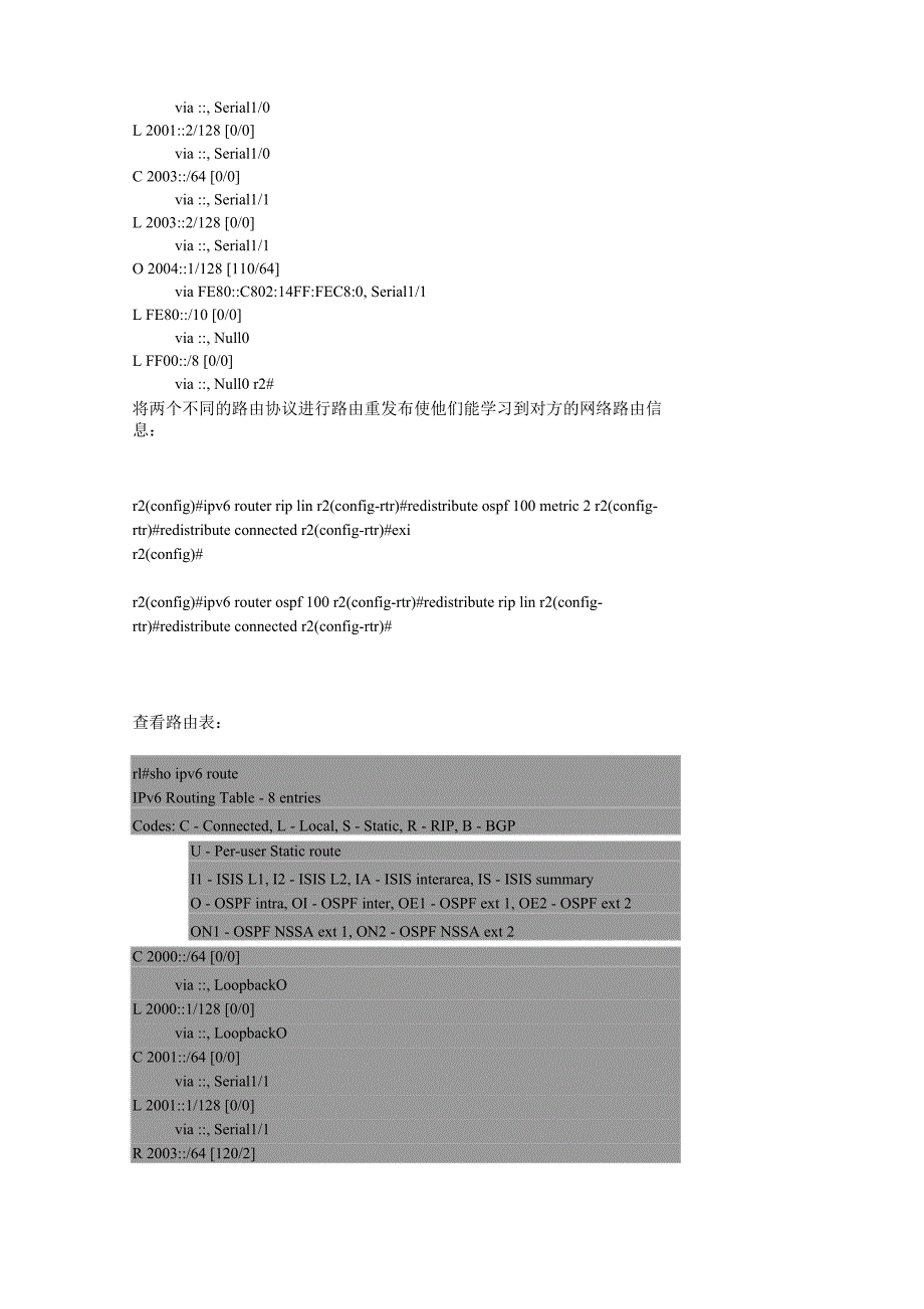 IPv6 RIPng与OSPFv3路由重发布_第3页