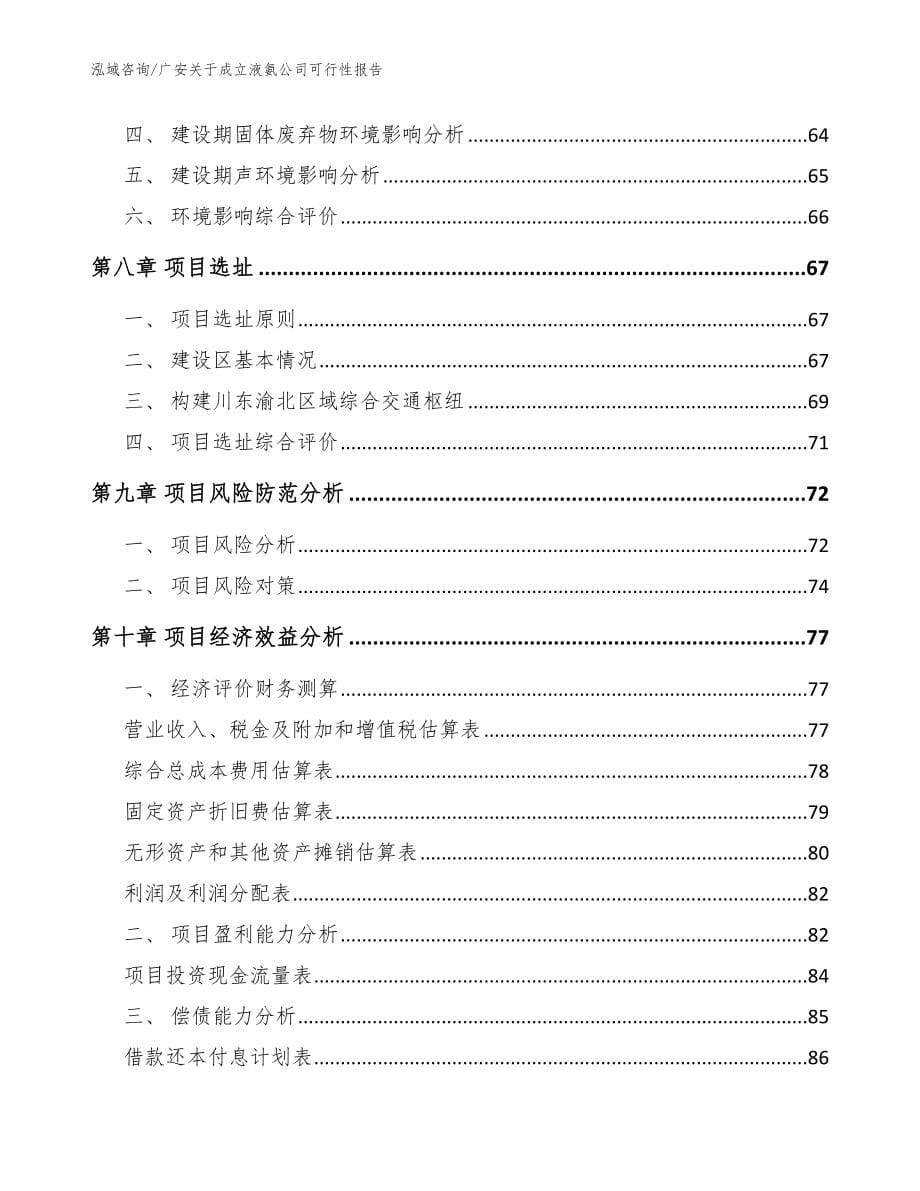 广安关于成立液氨公司可行性报告模板范文_第5页