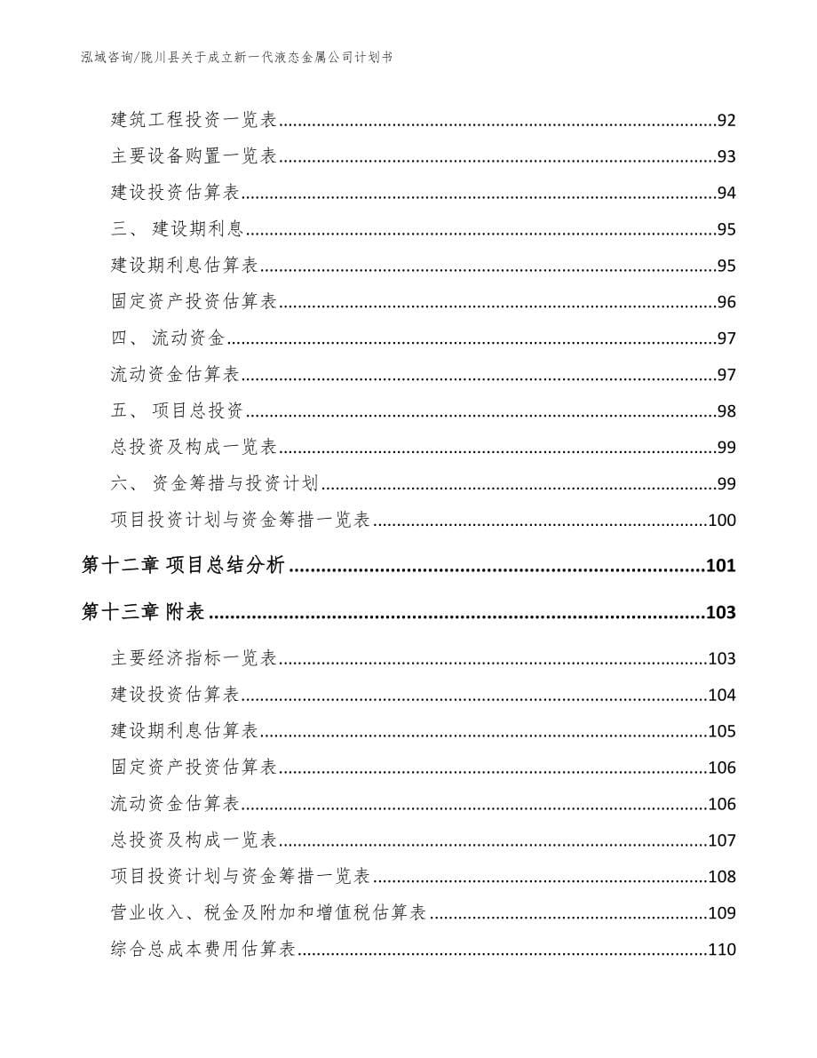 陇川县关于成立新一代液态金属公司计划书（范文模板）_第5页