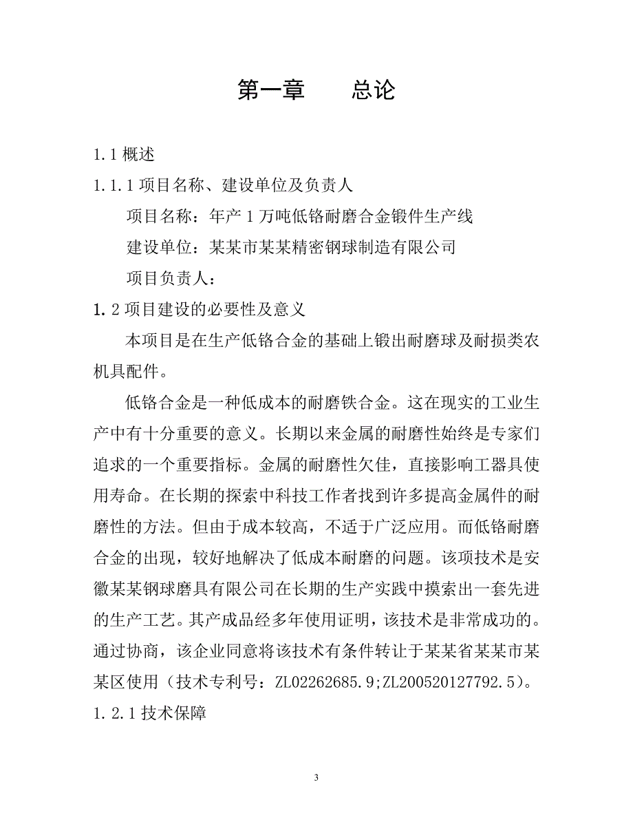 年产1万吨低铬耐磨合金锻件生产线项目可行性论证报告.doc_第3页