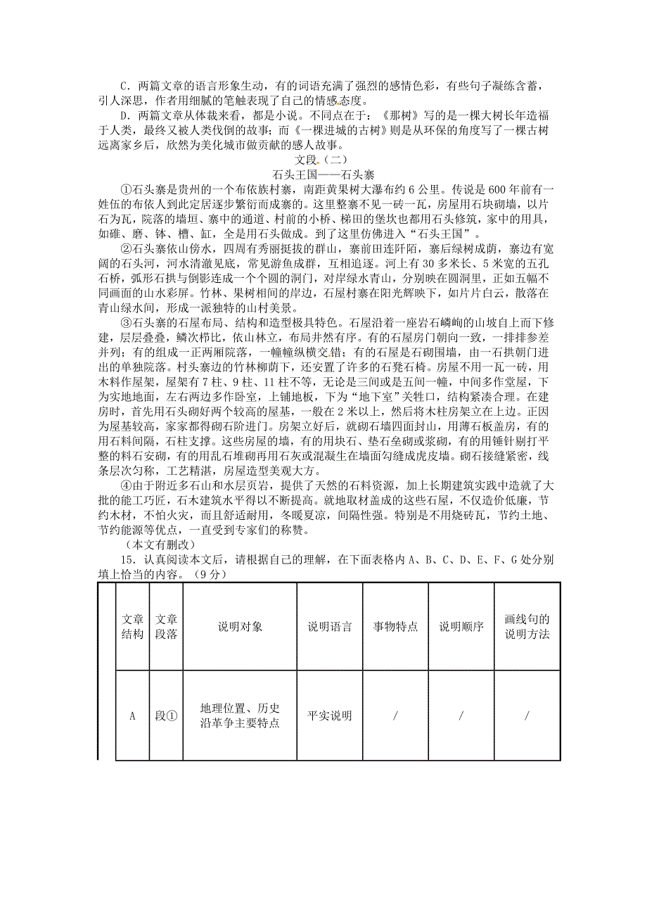 2013年贵阳市初中毕业生学业考试语文试题_第4页