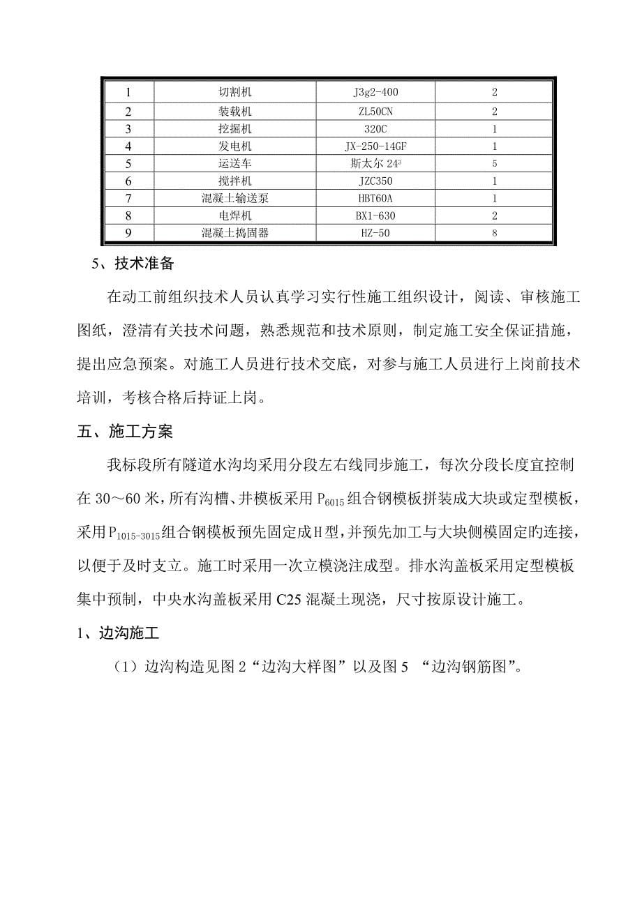 隧道边沟沉沙池检查井综合施工专题方案_第5页