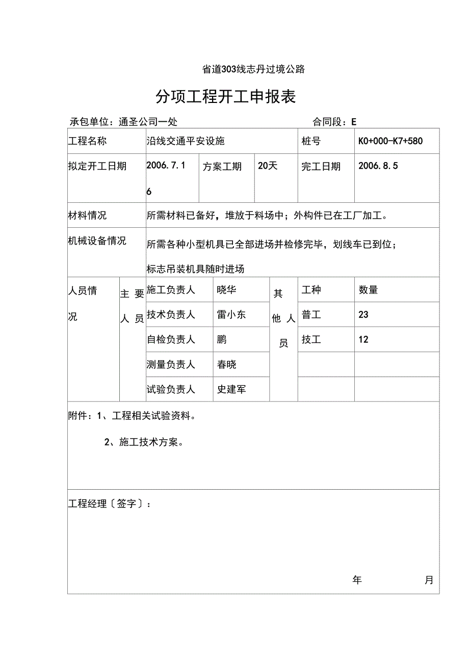 交通安全设施开工报告_第4页