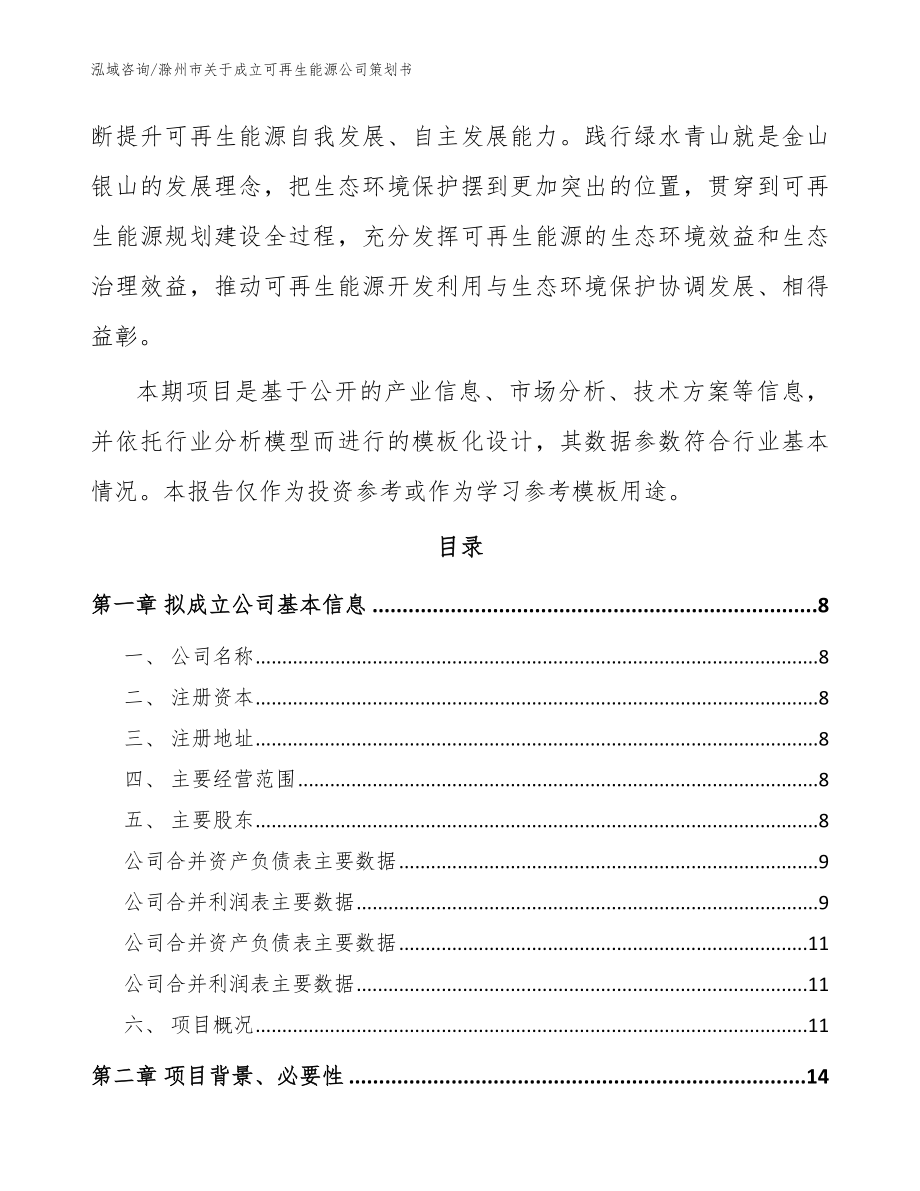 滁州市关于成立可再生能源公司策划书【范文模板】_第3页