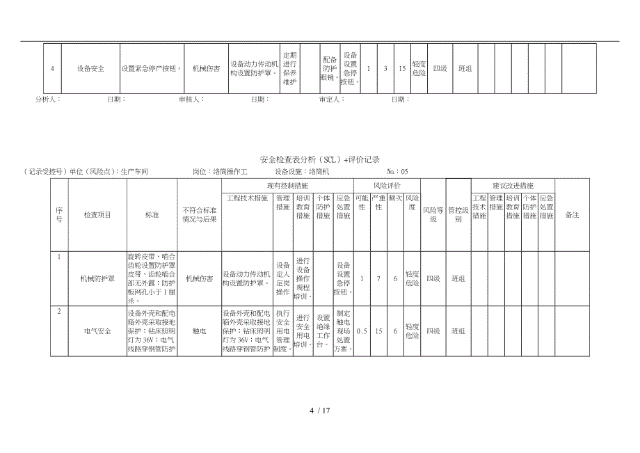 安全检查表分析(SCL)评价记录文本_第4页