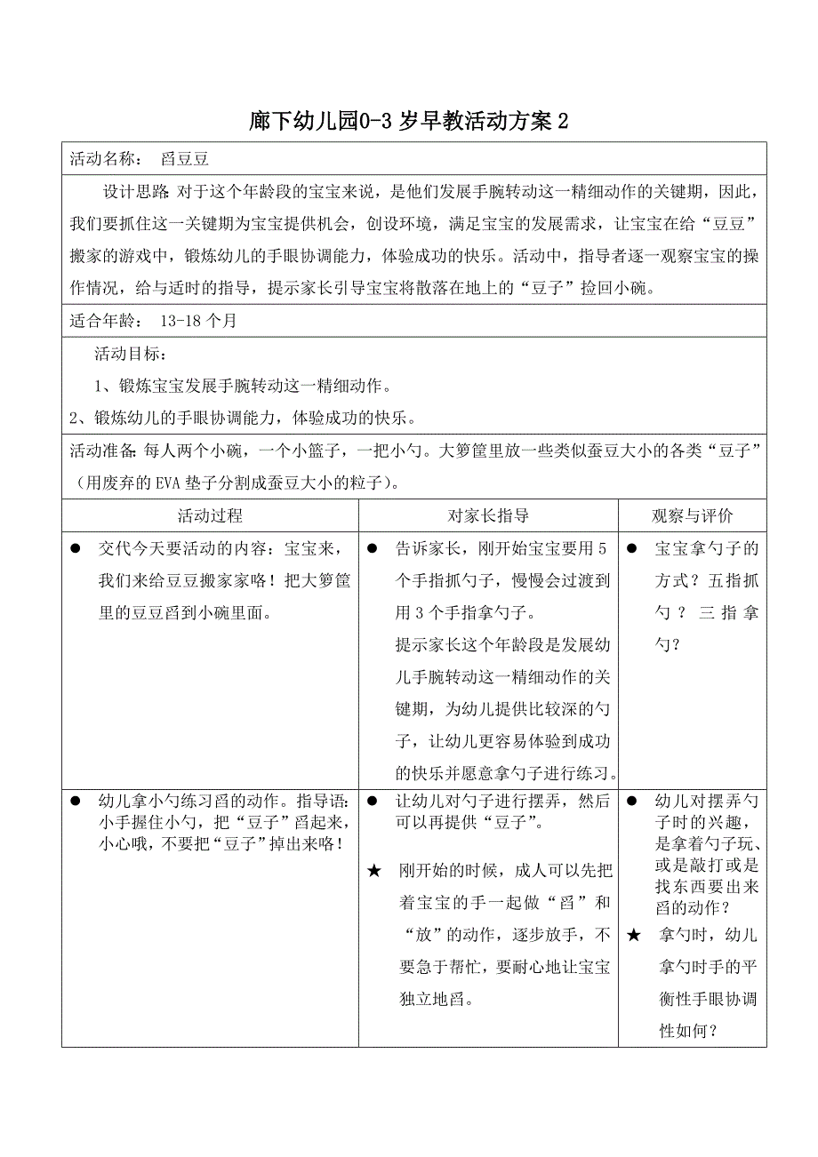 廊下幼儿园0-3岁早教活动方案_第3页