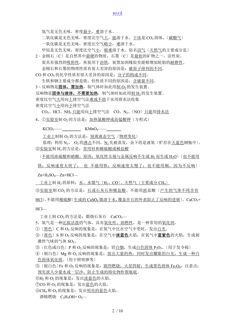 上海初中化学知识点汇总情况_第2页