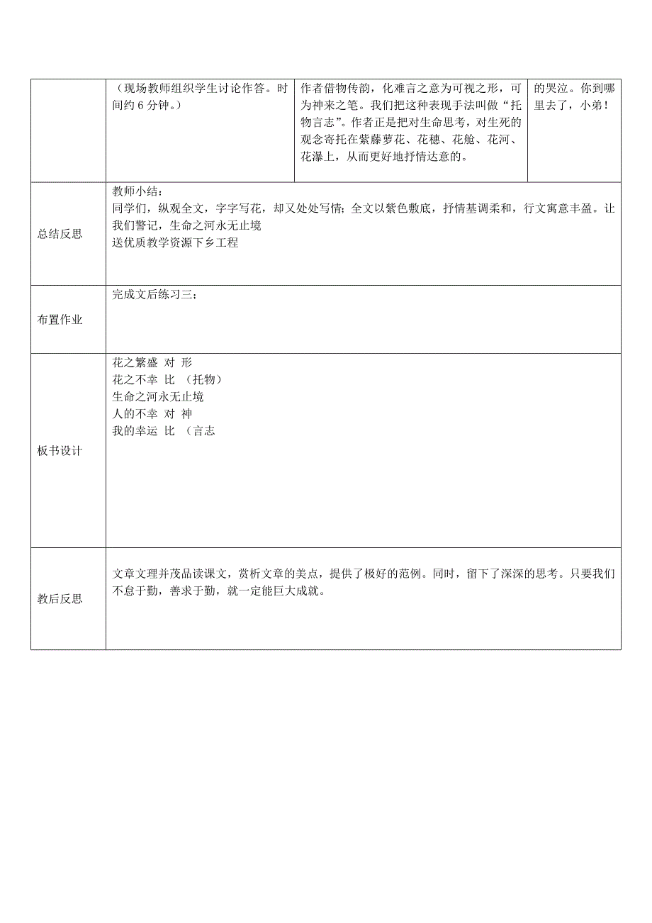 七年级语文上册第四单元紫藤萝瀑布学案_第4页