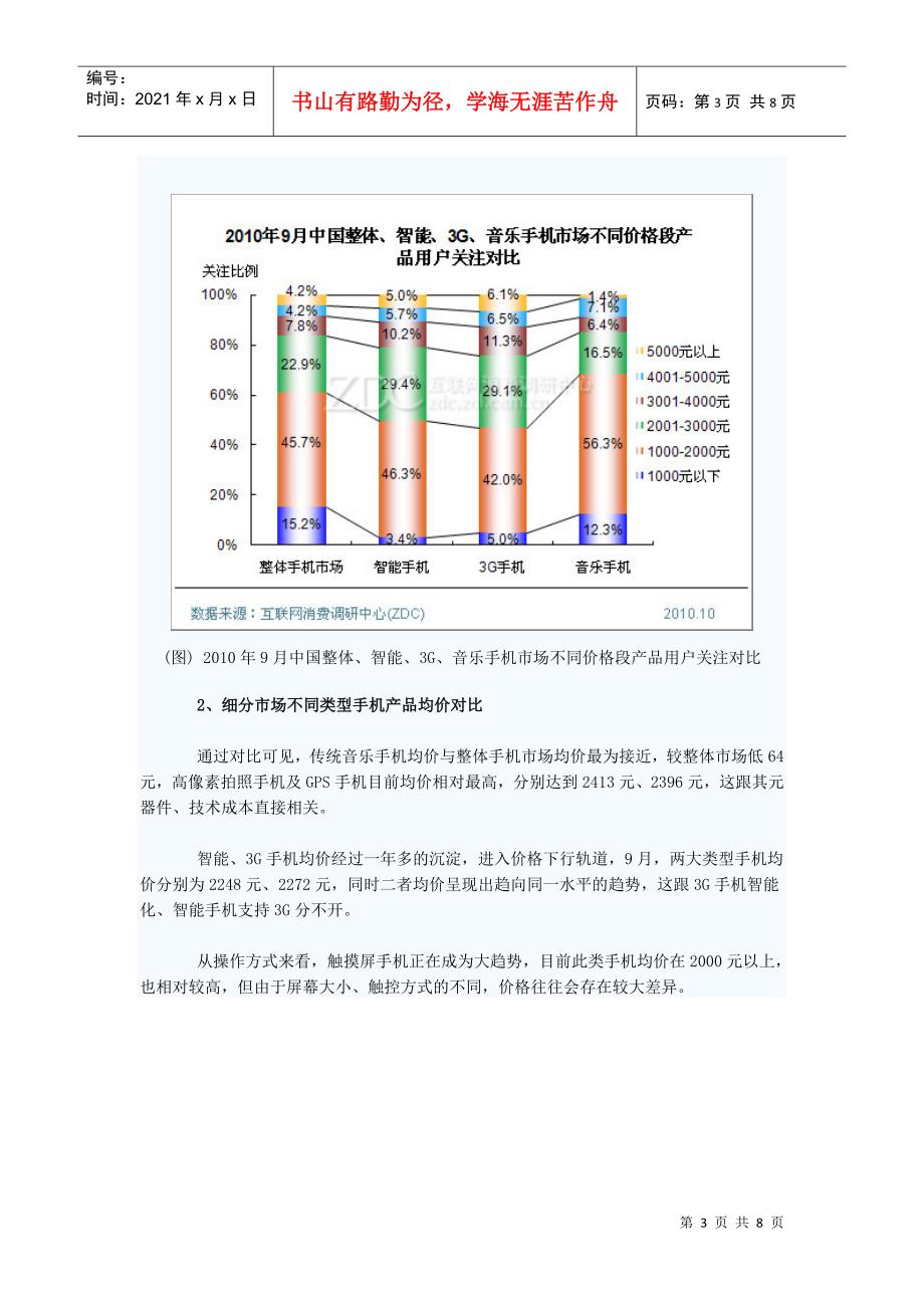 XXXX年9月中国手机市场价格分析报告_第3页