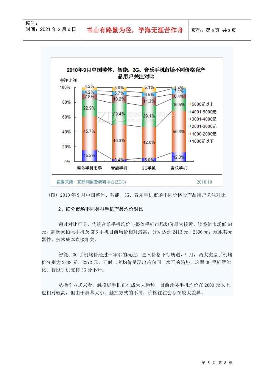 XXXX年9月中国手机市场价格分析报告_第5页