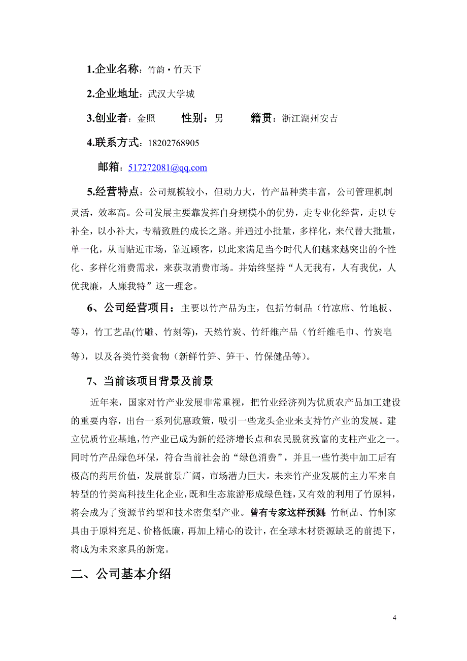 竹韵竹天下可行性研究报告.doc_第4页