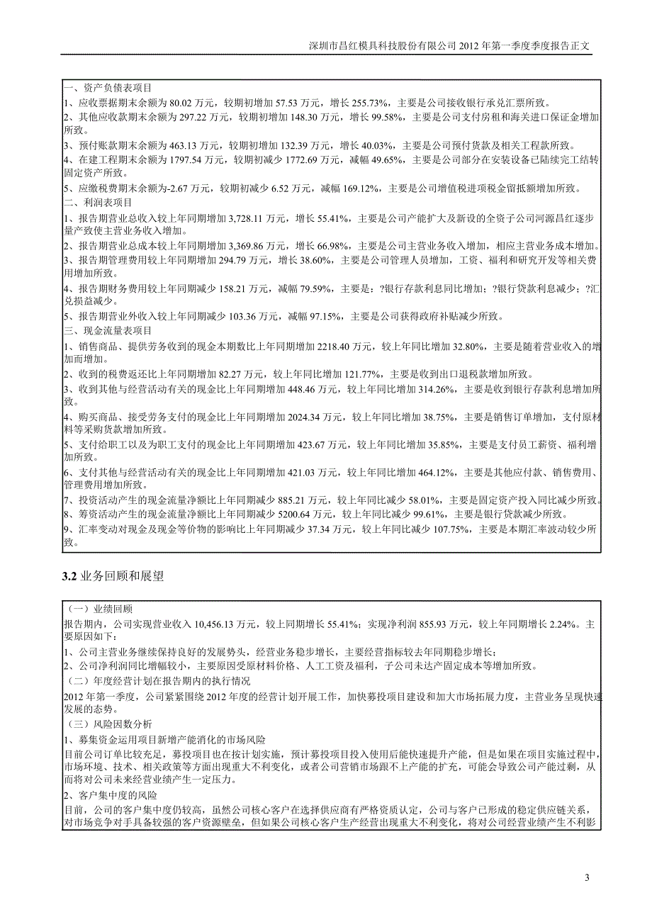 昌红科技：第一季度报告正文_第3页