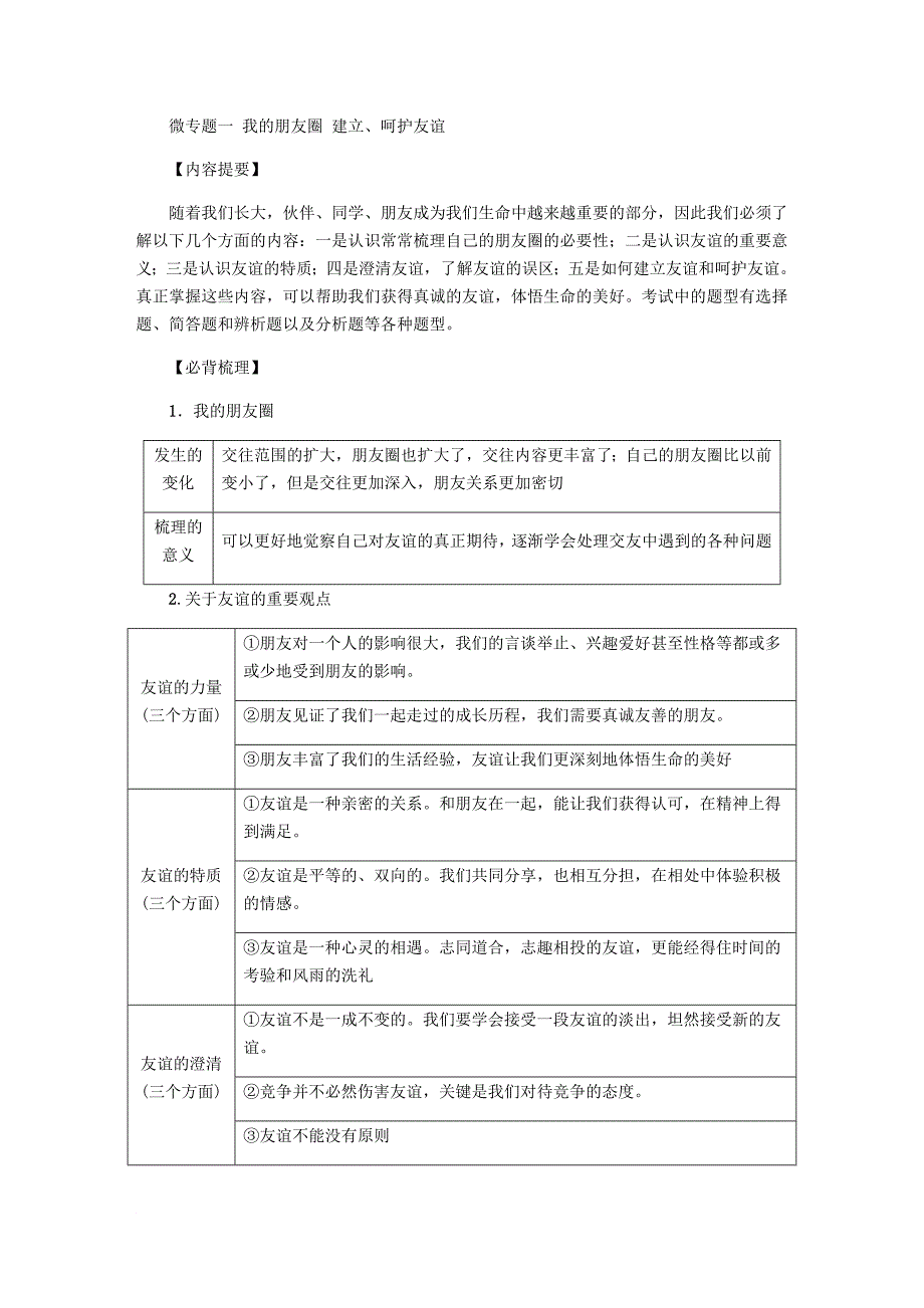 七年级道德与法治上册 第二单元 友谊的天空复习题 新人教版_第2页