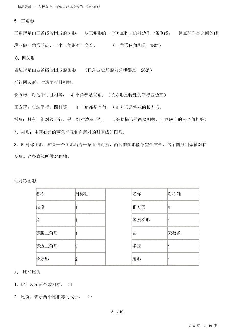 小学数学必背知识点归纳总结归纳_第5页