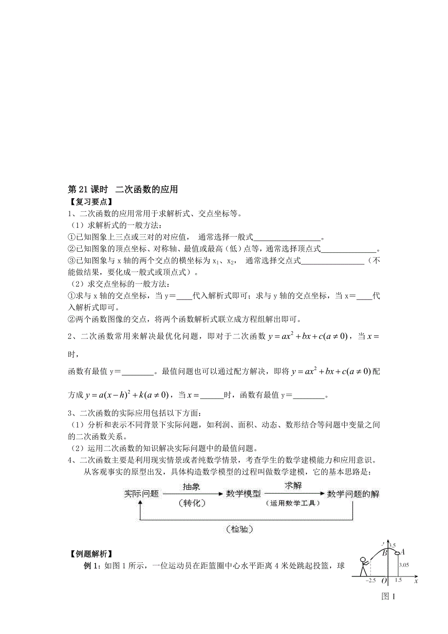 中考专题目二次函数的应用试题目_第1页