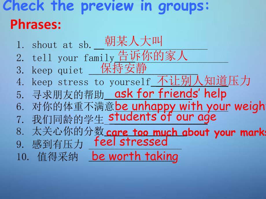 江苏省句容市天王中学九年级英语上册Unit 3 Teenage problemTask课件 新版牛津版_第3页