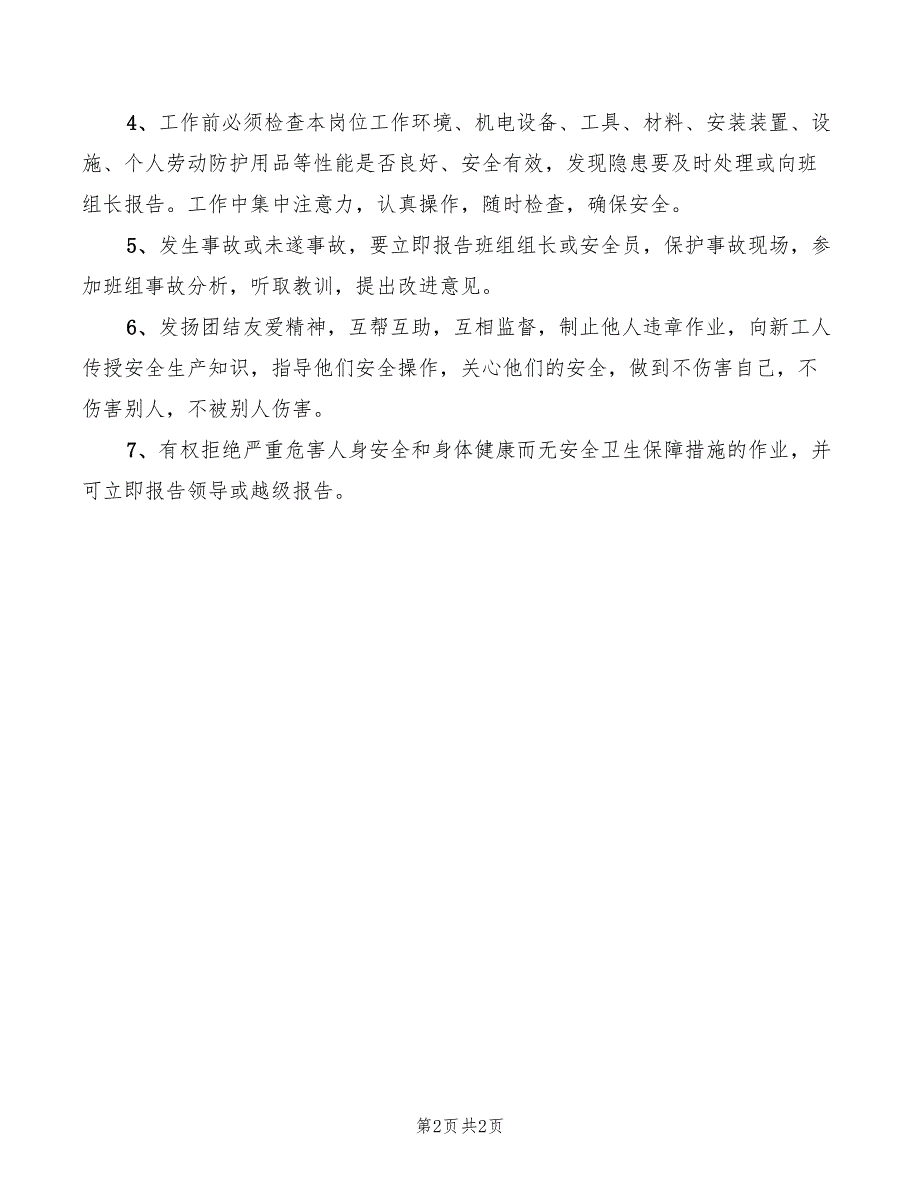 2022年项目作业人员安全生产责任制_第2页