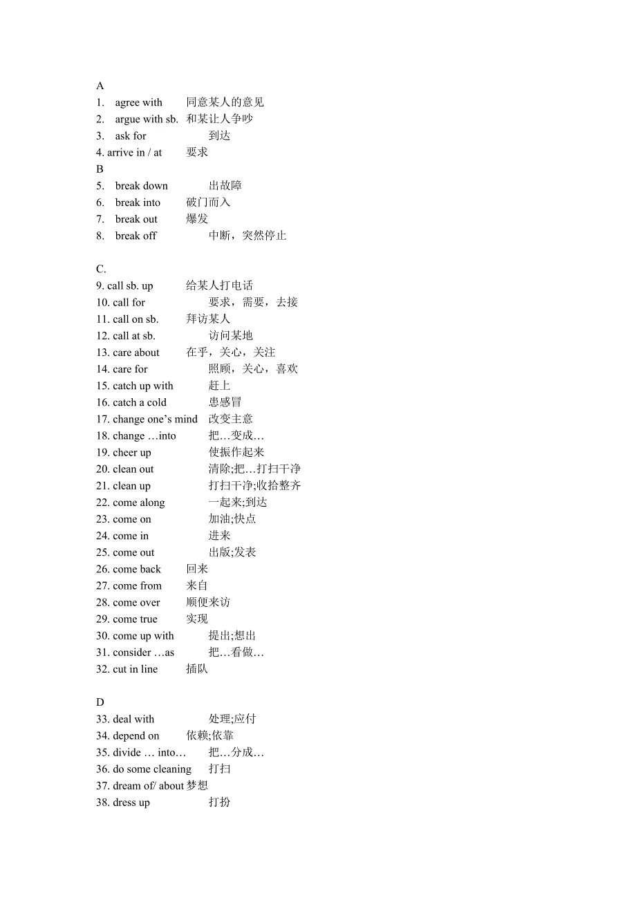 深圳初中英语动词短语荟萃.doc_第1页