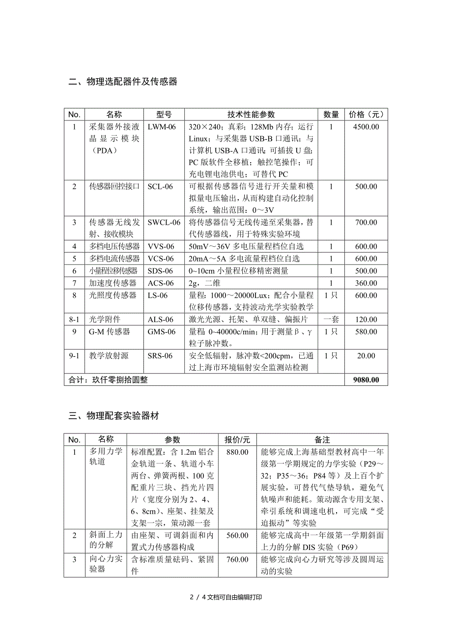 高级中学探究实验装置配备方案_第2页