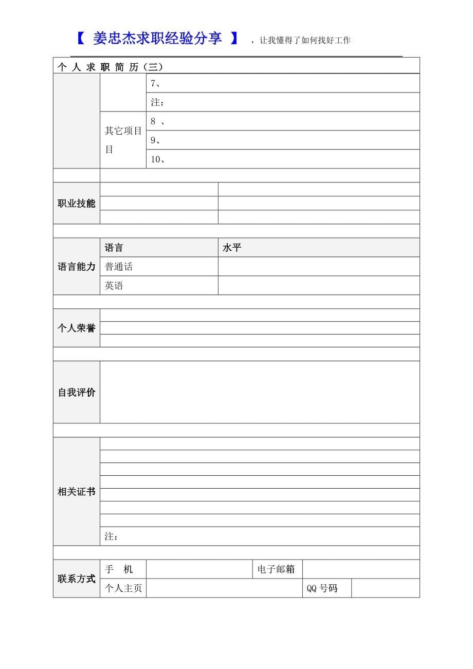 大学生求职简历模板[精华]_第5页