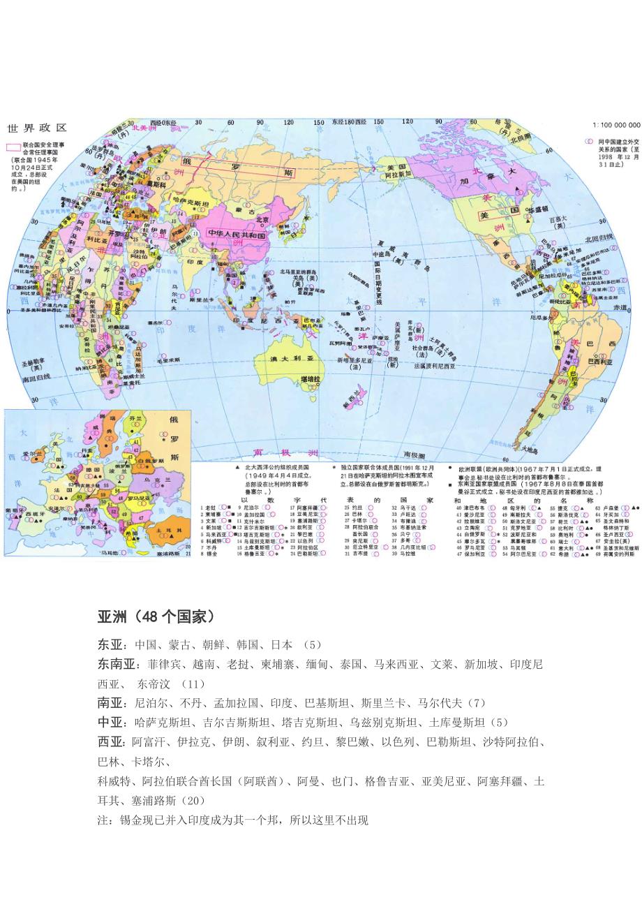 世界七大洲各国的分布及概况-世界各国划分一览表大全_第1页