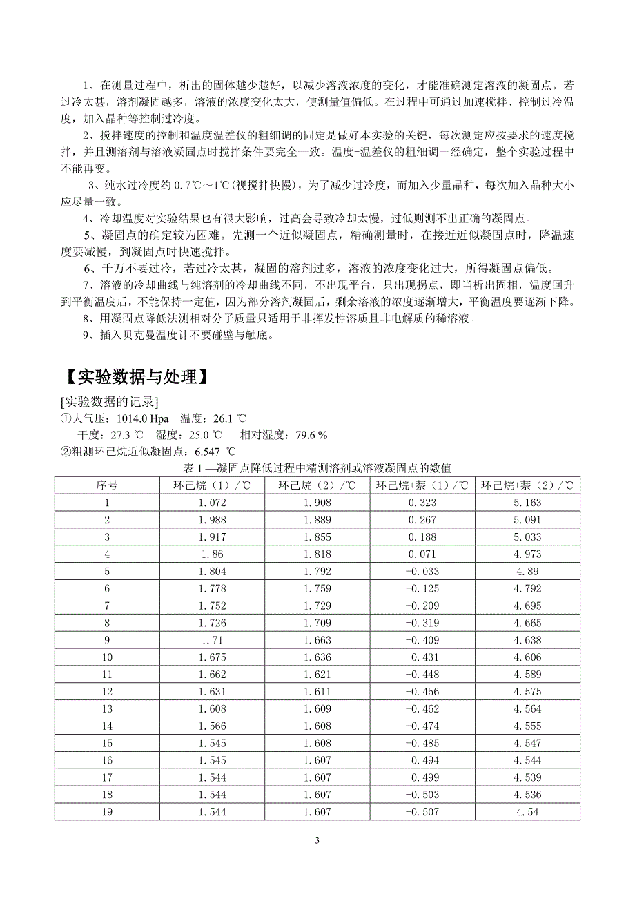 凝固点降低法测定物质的摩尔质量_纯萘、环己烷.doc_第3页