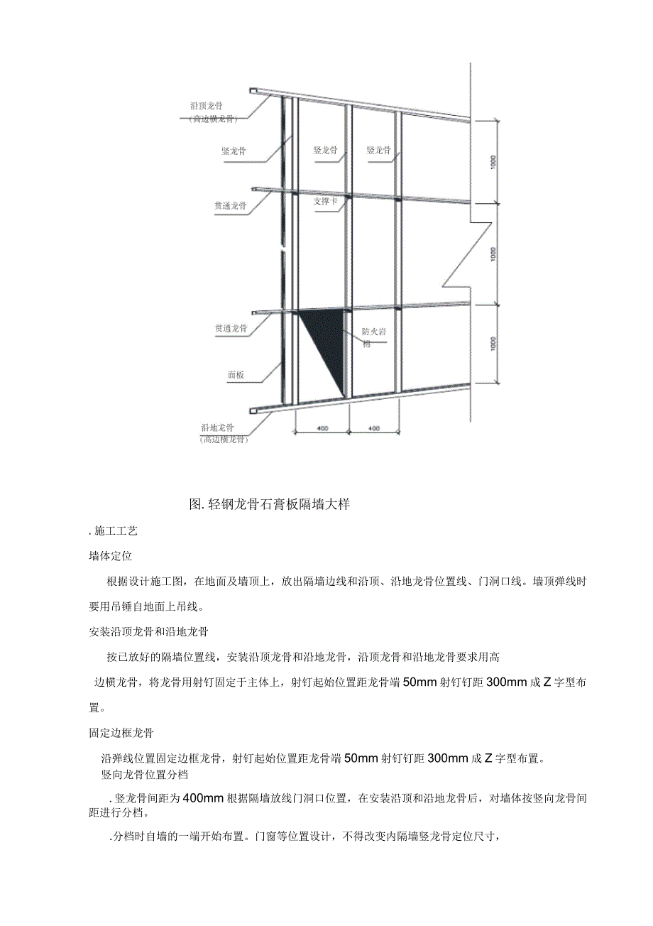 轻钢龙骨石膏板隔墙及吊顶施工的方案设计_第3页