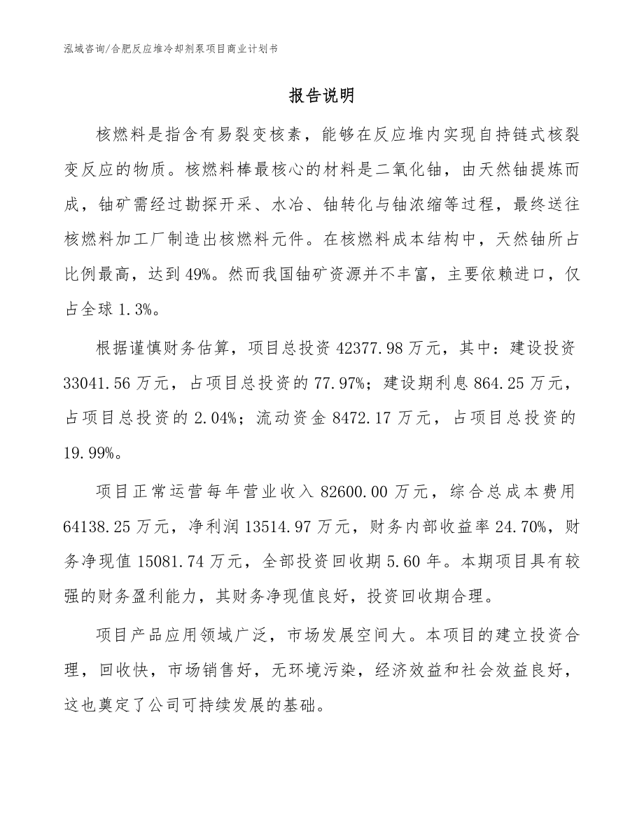 合肥反应堆冷却剂泵项目商业计划书_第2页