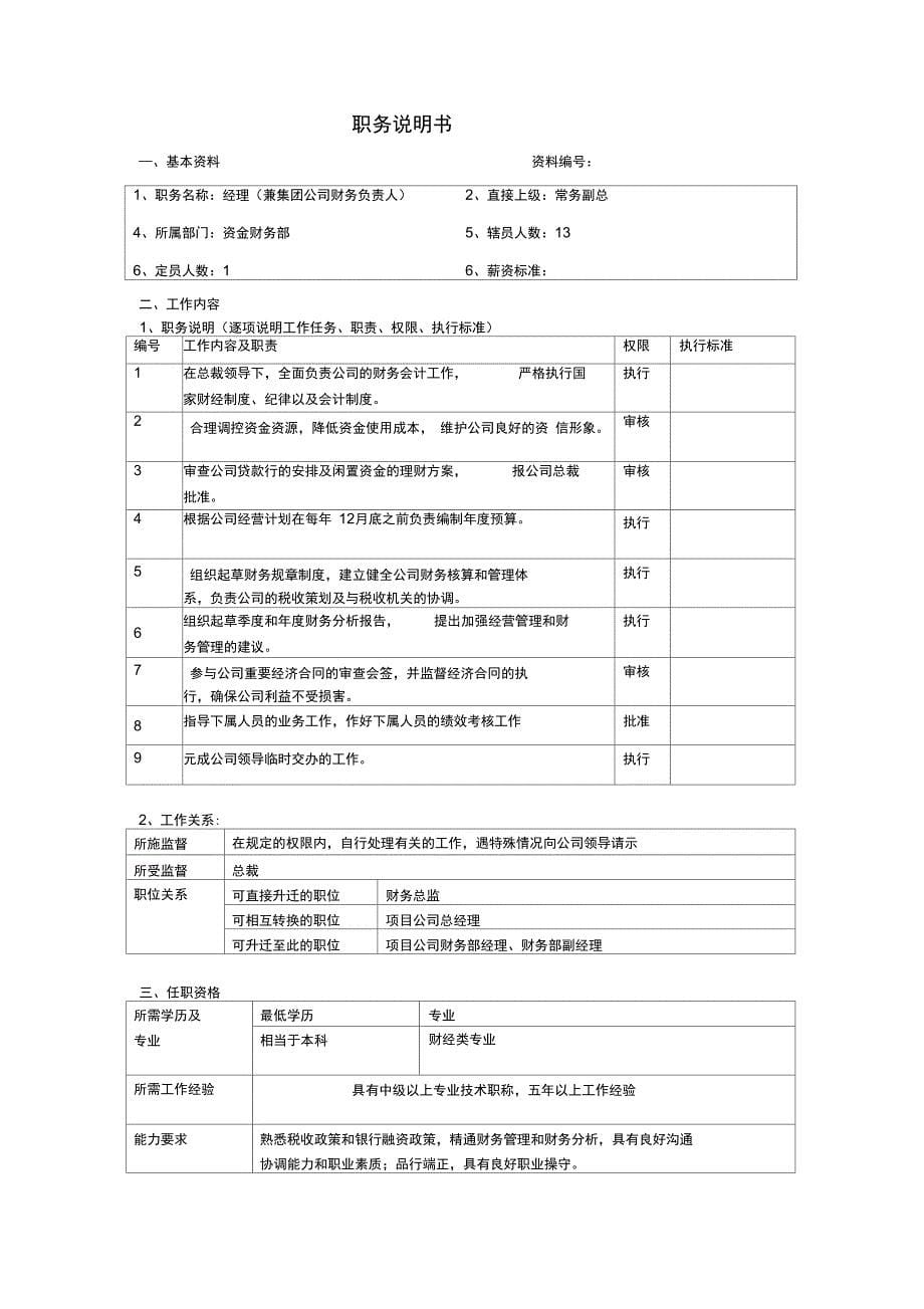 华立地产集团职务说明书_第5页