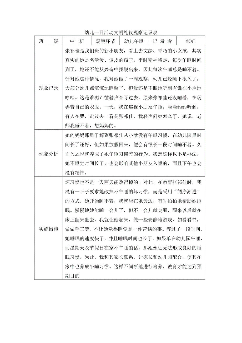 幼儿一日活动文明礼仪观察记录表_第2页