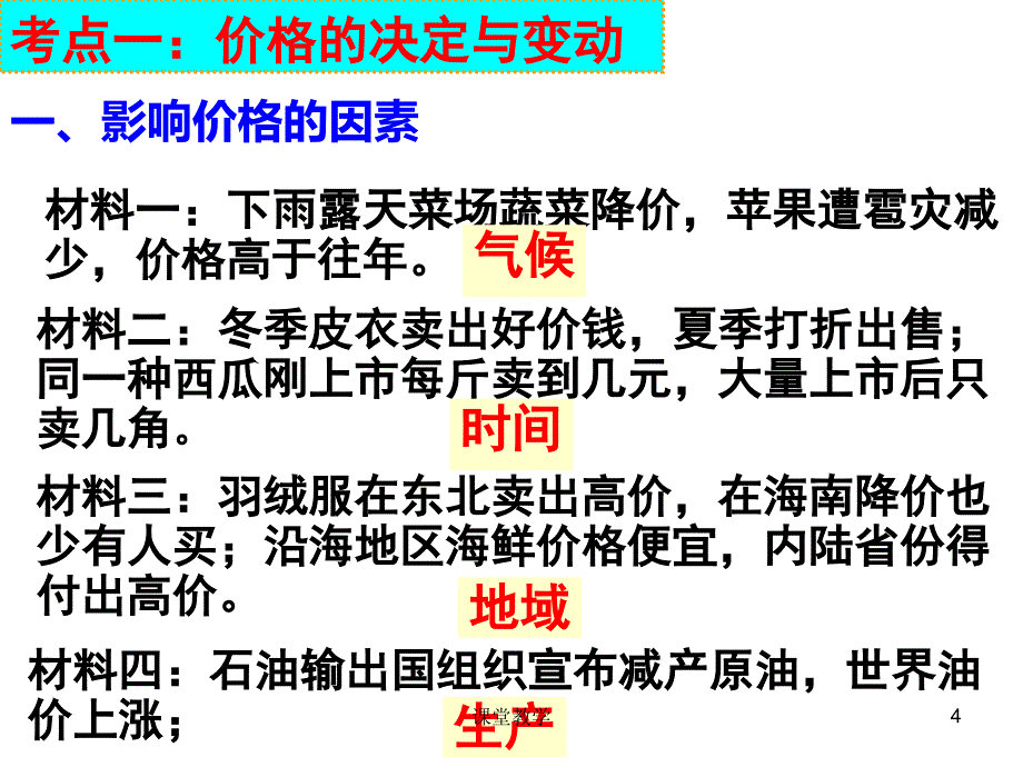 高三一轮复习第二课多变的价格课时讲课_第4页