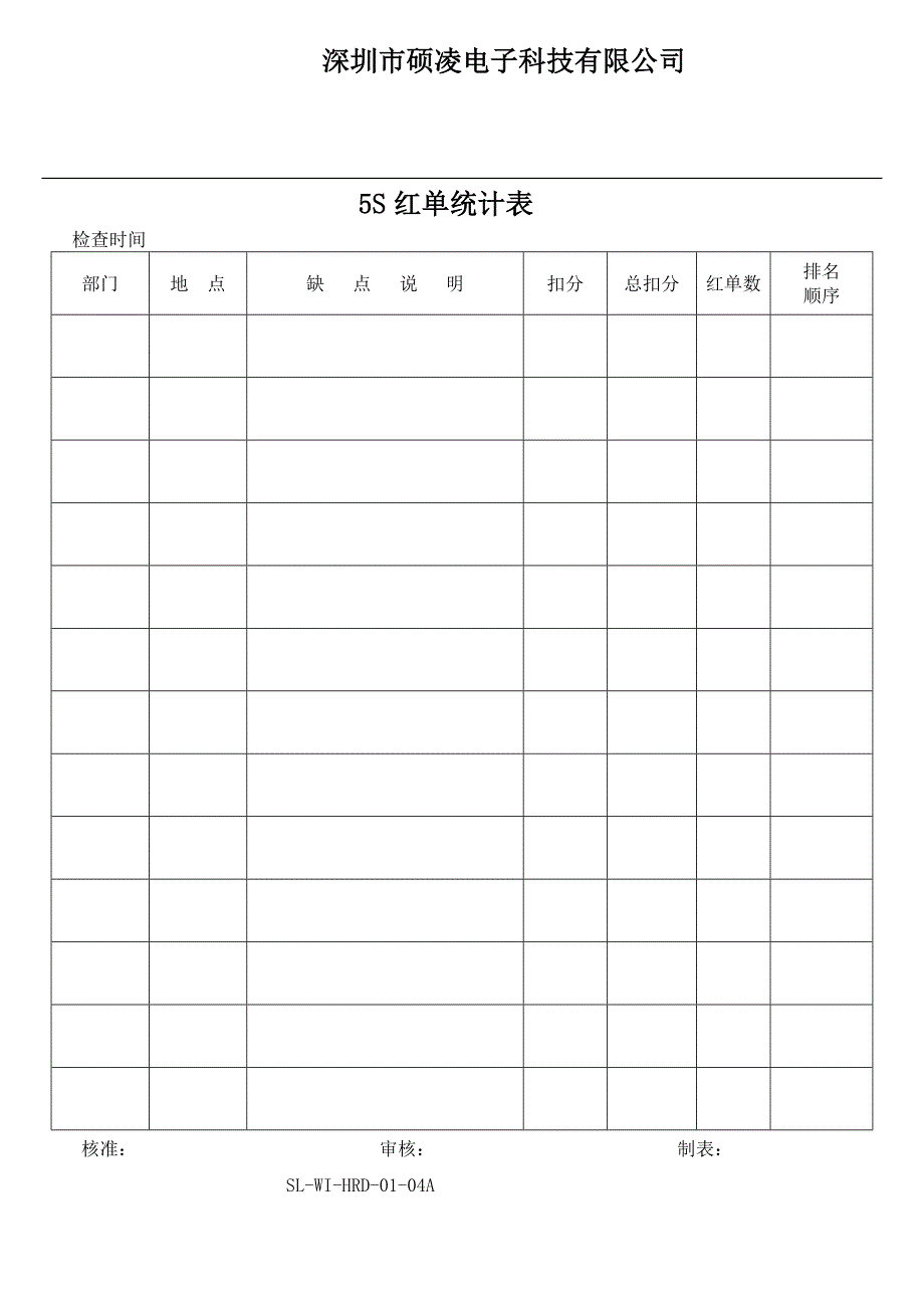 新(建筑施工规范)SL-WI-HRD-01-01A 5S活动推行办法空白表单8_第4页