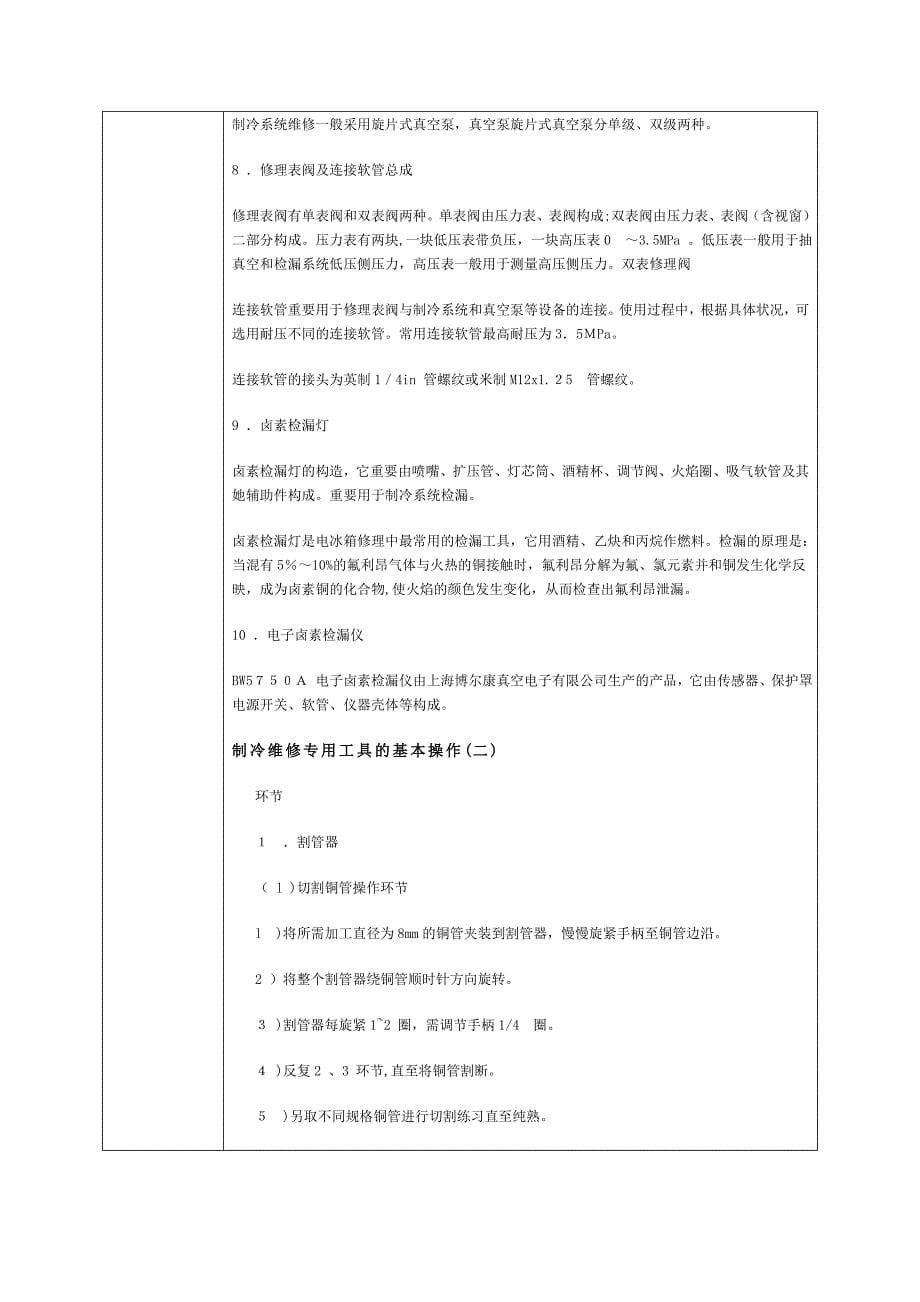 广东省农村劳动力技能培训转移就业教学计划(电冰箱维修)_第5页