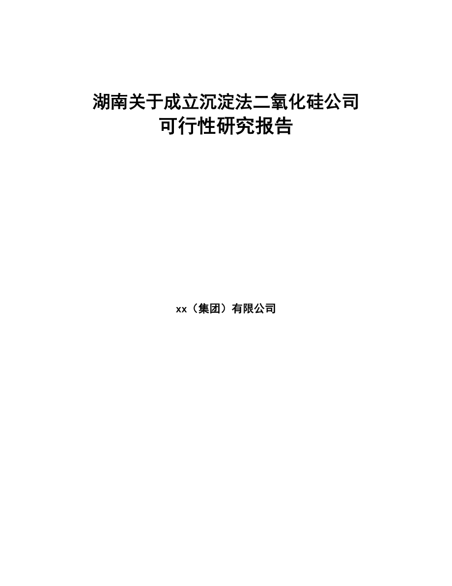 湖南关于成立沉淀法二氧化硅公司可行性研究报告(DOC 86页)_第1页