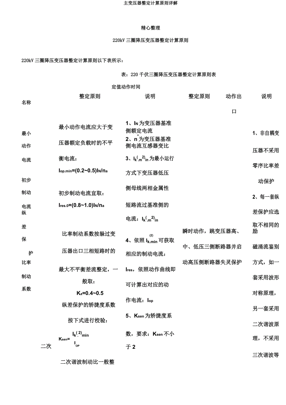 主变压器整定计算原则详解.docx_第1页