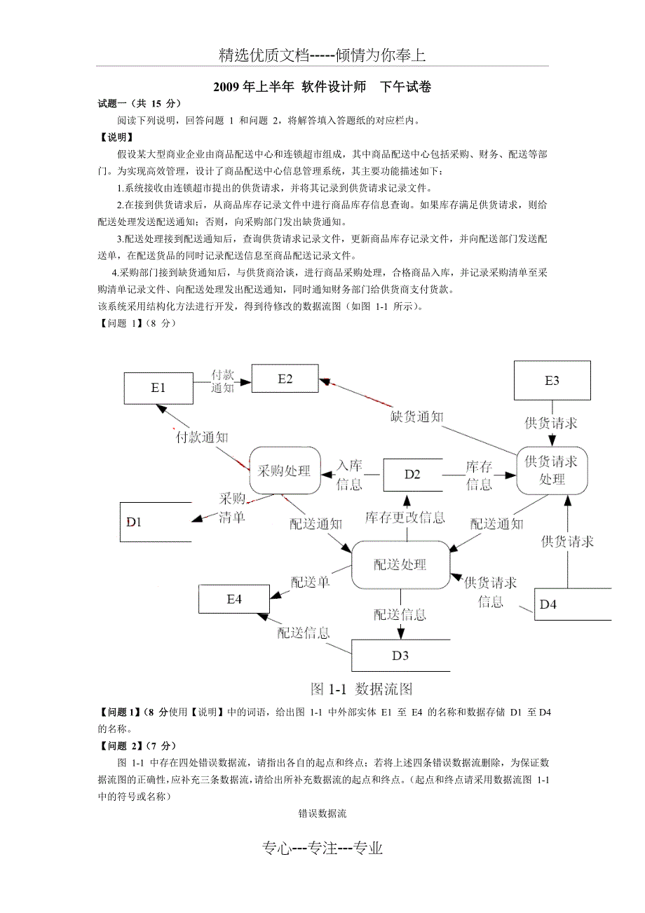 软件设计师考试历年试题_第1页